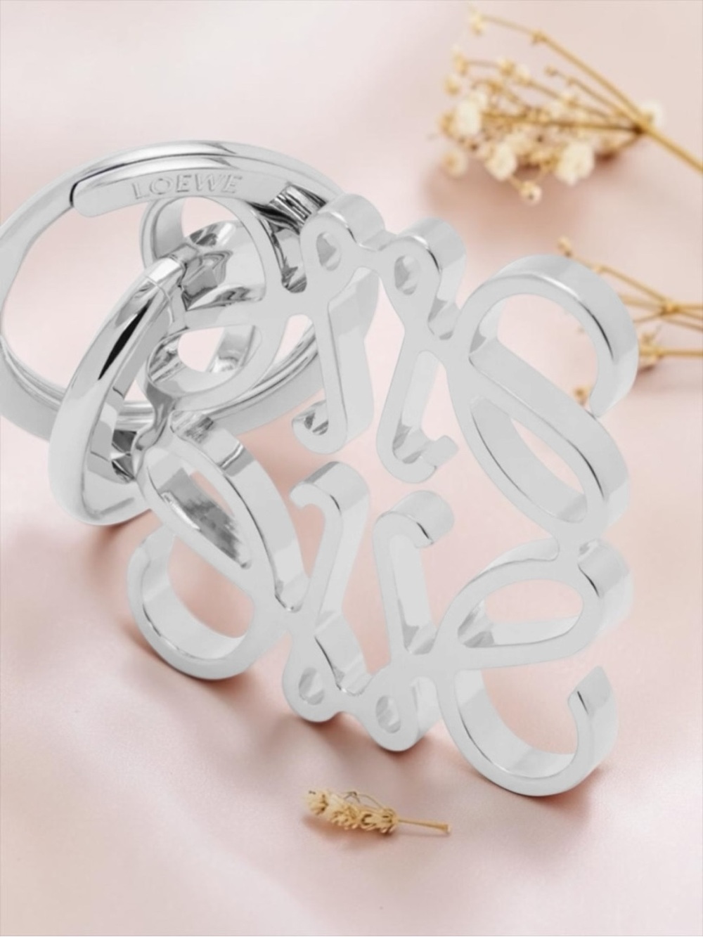 NWT Loewe Silver Anagram Keyring – Authentic & Gift Ready